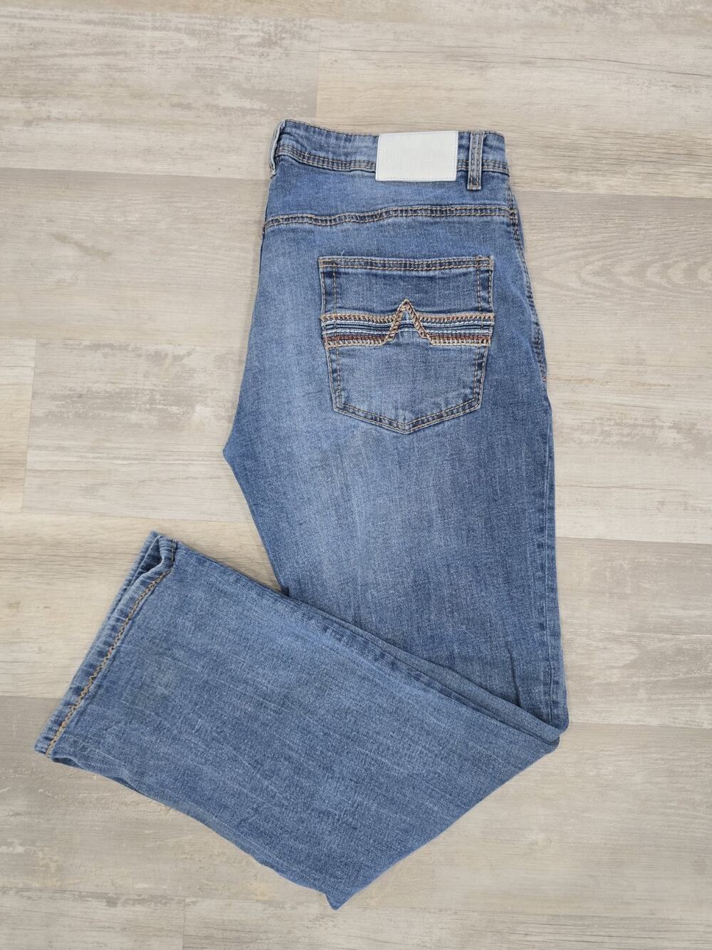 M.Society History Denim Men's Type A Straight Fit Jeans 38x32 Med Wash Stretch